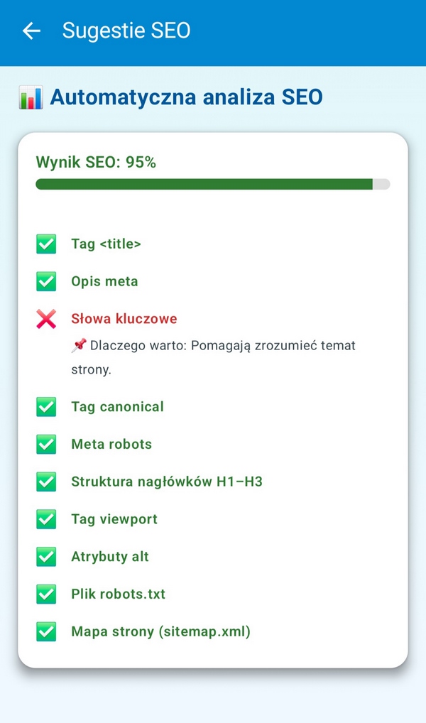 SeoCheck – eksport raportu do PDF
